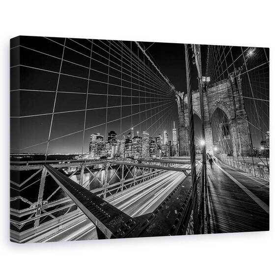 Tablou Canvas - Luminile Podului Brooklyn, Marime: 80 x 120 cm - - Roveli