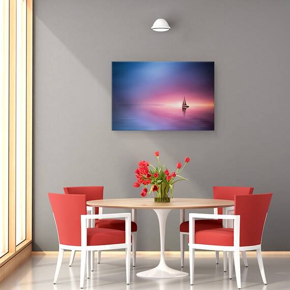 Tablou Canvas - Navigand Pe Lac Spre Apus, Marime: 80 x 120 cm - 4- Roveli