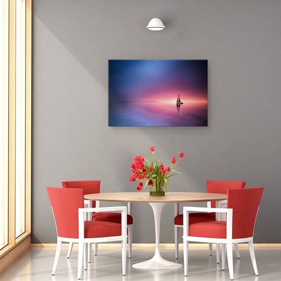 Tablou Canvas - Navigand Pe Lac Spre Apus, Marime: 80 x 120 cm - 4- Roveli
