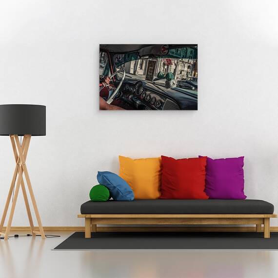 Tablou Canvas - Soferul De Taxi, Marime: 80 x 120 cm - 2- Roveli