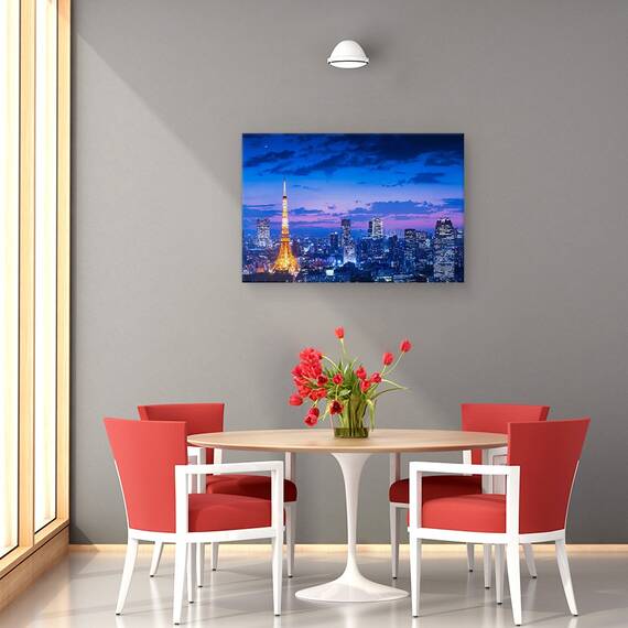 Tablou Canvas - Tokyo - Vedere Nocturna, Marime: 80 x 120 cm - 4- Roveli