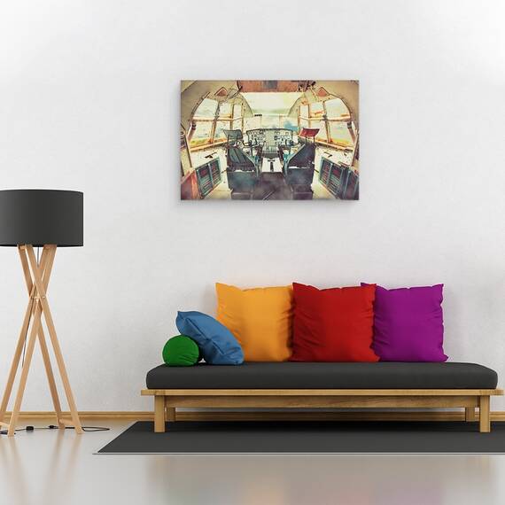 Tablou Canvas - Zburand Cu Un Avion Abandonat, Marime: 80 x 120 cm - 2- Roveli