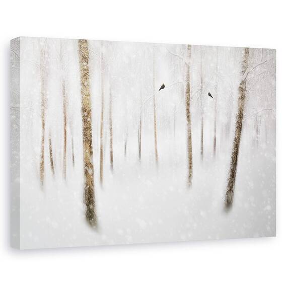 Tablou Canvas - Mesteceni In Iarna, Marime: 80 x 120 cm - - Roveli