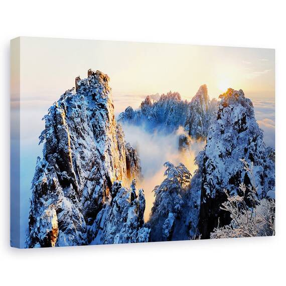 Tablou Canvas - Rasarit De Soare La Mt Huang Shan, Marime: 80 x 120 cm - - Roveli