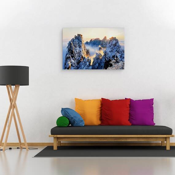 Tablou Canvas - Rasarit De Soare La Mt Huang Shan, Marime: 80 x 120 cm - 2- Roveli