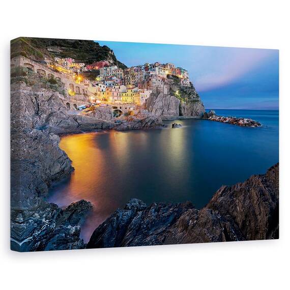 Tablou Canvas - Viata In Manarola, Marime: 80 x 120 cm - - Roveli