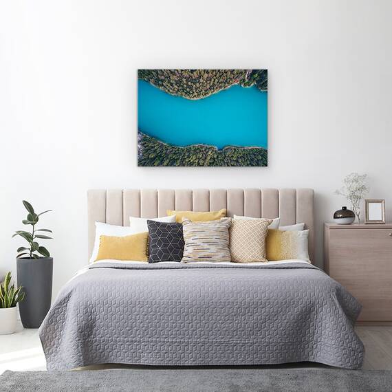 Tablou Canvas - Albastru Intens, Drona, Aerial, Phantom, Peisaj, Mare, Marime: 60 x 80 cm - 3- Roveli