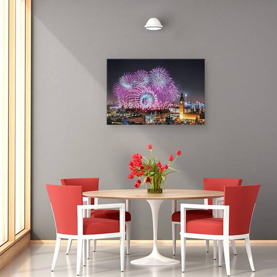 Tablou Canvas - Artificii De Anul Nou, Marime: 80 x 120 cm - 4- Roveli