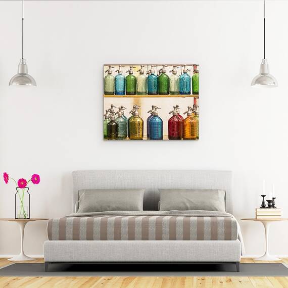 Tablou Canvas - Butelii Seltzer, Sticle, Culori, Buenos Aires, Piata, Argentina, Marime: 40 x 50 cm - 3- Roveli