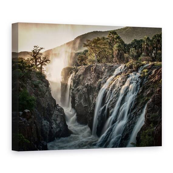 Tablou Canvas - Cascade Sacre, Peisaj, Apa, Africa, Baobab, Marime: 60 x 80 cm - - Roveli