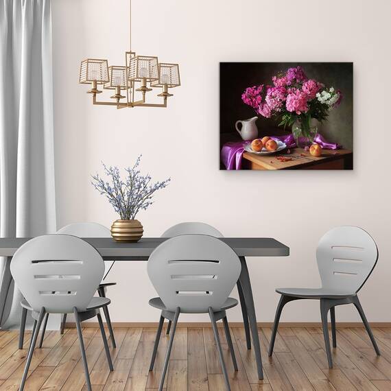 Tablou Canvas - Cu Un Buchet De Phlox Si Piersici, Marime: 40 x 50 cm - 4- Roveli