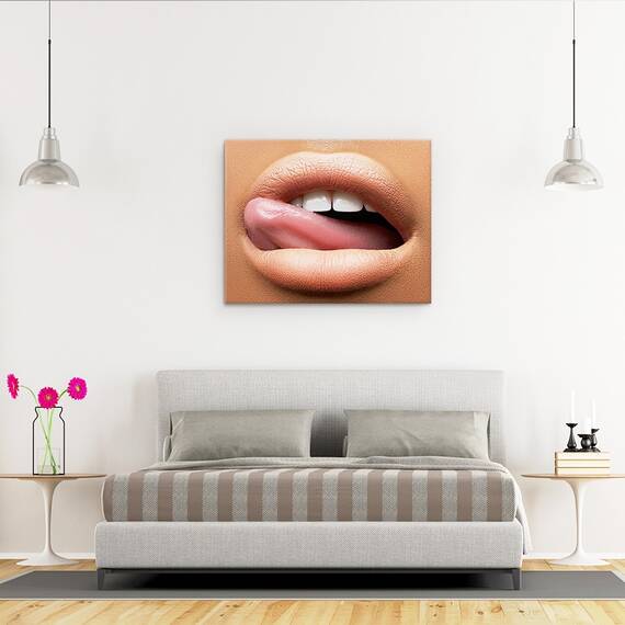 Tablou Canvas - Frumusete Macro, Gura, Dinti, Limba, Buze, Limba, Macro, Marime: 40 x 50 cm - 3- Roveli