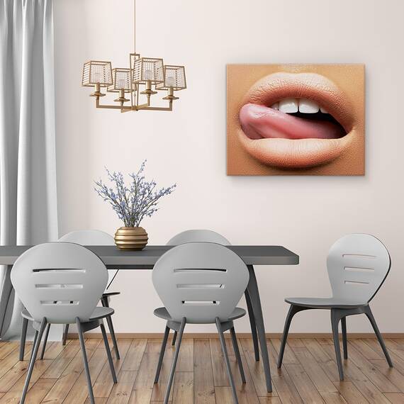 Tablou Canvas - Frumusete Macro, Gura, Dinti, Limba, Buze, Limba, Macro, Marime: 40 x 50 cm - 4- Roveli