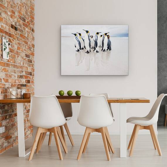 Tablou Canvas - Garda De Corp, Natura, Animal, Pinguin, Salbatic, Plaja, Marime: 60 x 80 cm - 4- Roveli