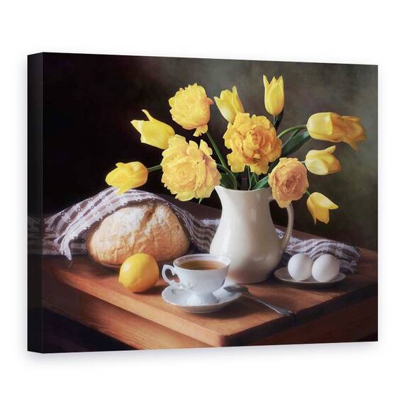 Tablou Canvas - Natura Moarta Cu Un Buchet De Irisi, Marime: 60 x 80 cm - - Roveli