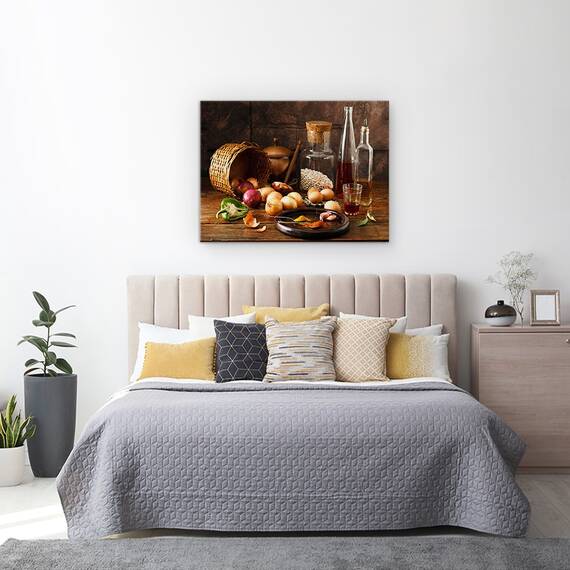 Tablou Canvas - Natura Moarta, Sticla, Ulei De Masline, Otet, Marime: 60 x 80 cm - 3- Roveli