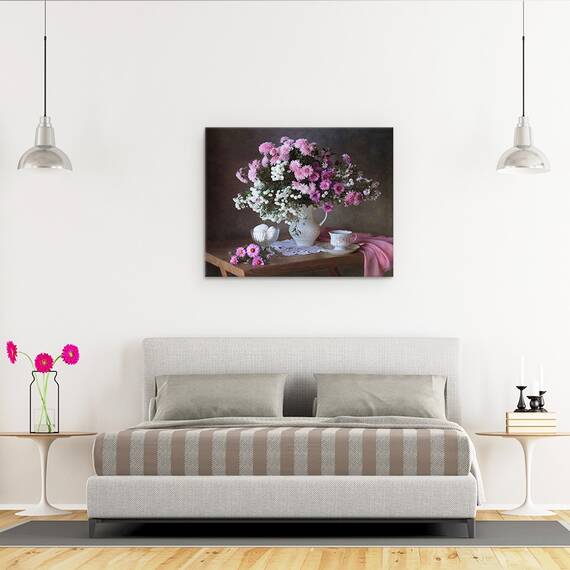 Tablou Canvas - Natura Moarta, Vara, Flori, Vaza, Floare, Tabel, Natura Statica, Marime: 40 x 50 cm - 3- Roveli
