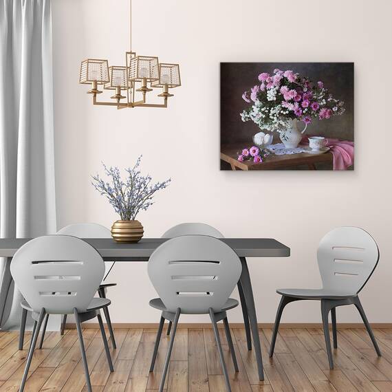 Tablou Canvas - Natura Moarta, Vara, Flori, Vaza, Floare, Tabel, Natura Statica, Marime: 40 x 50 cm - 4- Roveli