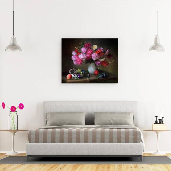 Tablou Canvas - Natura Moarta, Vara, Struguri, Boabe, Fructe De Padure, Ulcior, Marime: 40 x 50 cm - 3- Roveli
