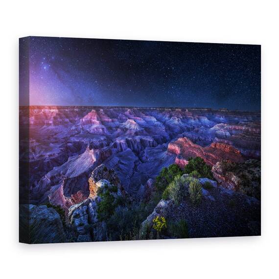 Tablou Canvas - Noaptea Marelui Canion, Peisaj, Valea, Mov, Marime: 60 x 80 cm - - Roveli