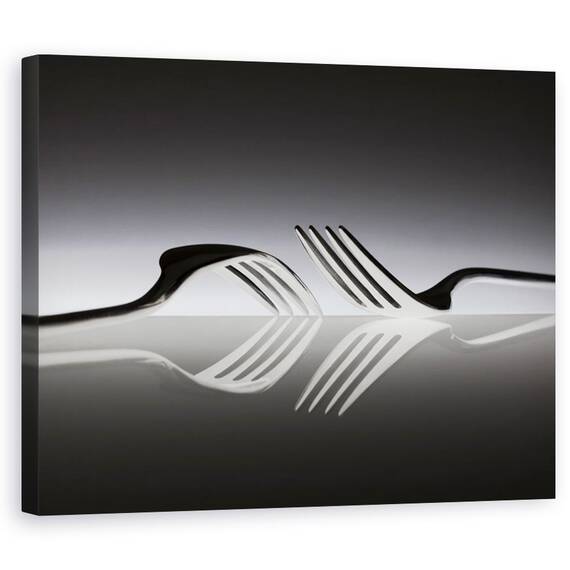 Tablou Canvas - Opusi, Furculite, Opus, Reflectie, Natura Statica, Opozitie, Tacamuri, Marime: 40 x 50 cm - - Roveli