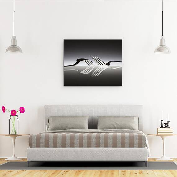 Tablou Canvas - Opusi, Furculite, Opus, Reflectie, Natura Statica, Opozitie, Tacamuri, Marime: 40 x 50 cm - 3- Roveli