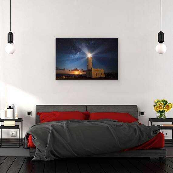 Tablou Canvas - Rasaritul Lunii Si Farul, Marime: 80 x 120 cm - 3- Roveli
