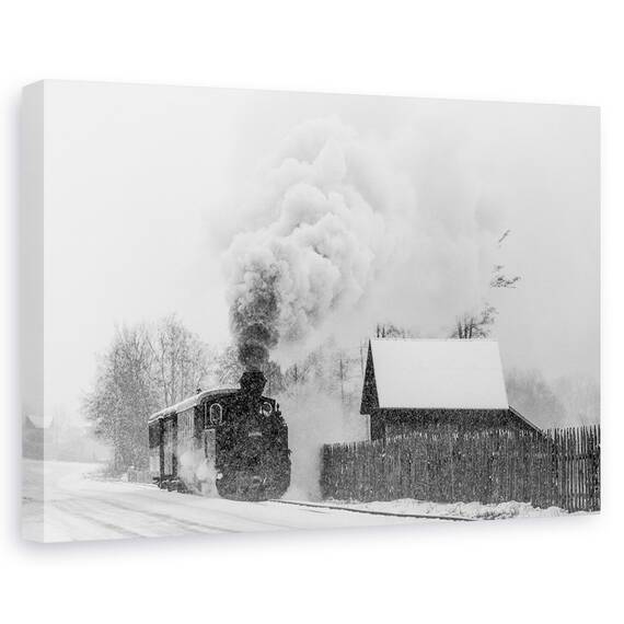 Tablou Canvas - Vechiul Tren Hutulca, Marime: 80 x 120 cm - - Roveli
