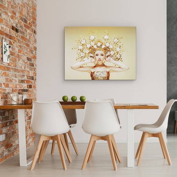 Tablou Canvas - Zana De Aur, Par, Palarie, Fata, Model, Marime: 60 x 80 cm - 4- Roveli