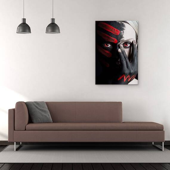 Tablou Canvas - 4 Elemente - Foc, Rosu, Pamant, Portret, Pofta, Studio, Marime: 60 x 90 cm - 2- Roveli