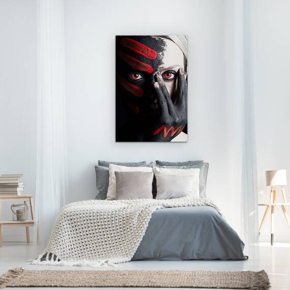 Tablou Canvas - 4 Elemente - Foc, Rosu, Pamant, Portret, Pofta, Studio, Marime: 60 x 90 cm - 3- Roveli