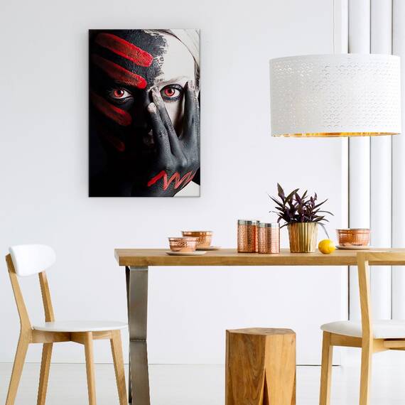 Tablou Canvas - 4 Elemente - Foc, Rosu, Pamant, Portret, Pofta, Studio, Marime: 60 x 90 cm - 4- Roveli