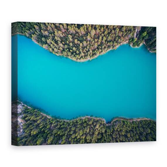 Tablou Canvas - Albastru Intens, Drona, Aerial, Phantom, Peisaj, Mare, Marime: 50 x 70 cm - - Roveli