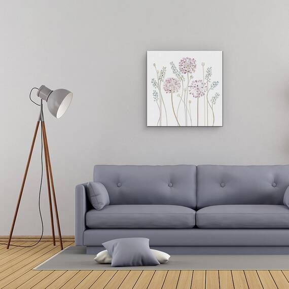 Tablou Canvas - Allium, Floral, Muscari, Seedpods, Flori, Marime: 60 x 60 cm - 2- Roveli