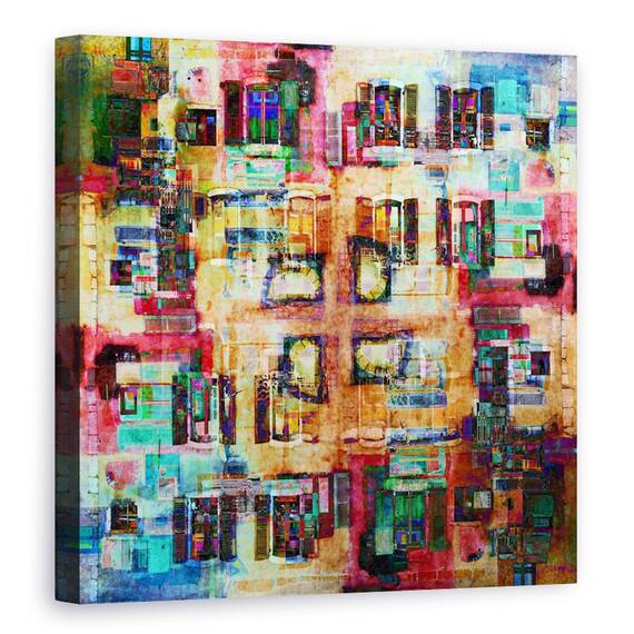 Tablou Canvas - Annecy 4, Colorat, Abstract, Marime: 60 x 60 cm - - Roveli