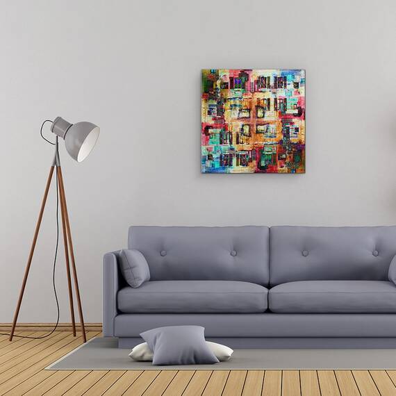 Tablou Canvas - Annecy 4, Colorat, Abstract, Marime: 60 x 60 cm - 2- Roveli