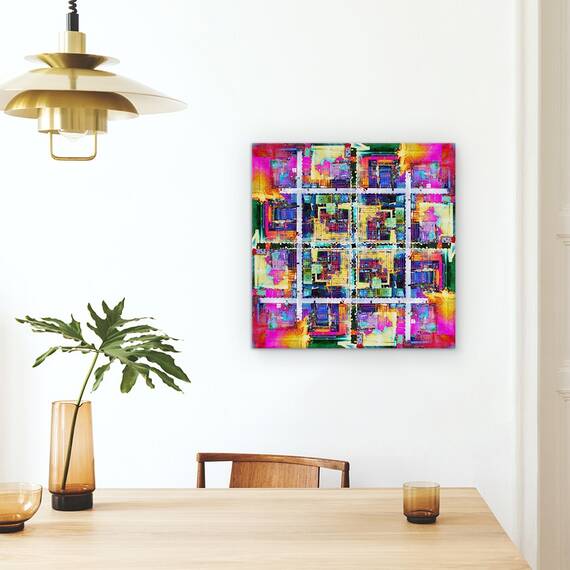 Tablou Canvas - Annecy 8, Abstract, Colorat, 60 x 60 cm, Marime: 90 x 90 cm - 4- Roveli