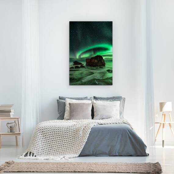 Tablou Canvas - Aurora, Uttakleiv, Aurora, Borealis, Lofoten, Norvegia, Uttakleiv, Marime: 60 x 90 cm - 3- Roveli