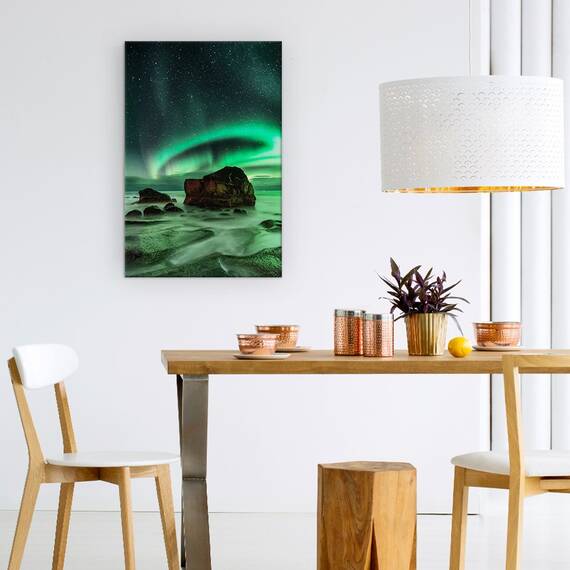 Tablou Canvas - Aurora, Uttakleiv, Aurora, Borealis, Lofoten, Norvegia, Uttakleiv, Marime: 60 x 90 cm - 4- Roveli