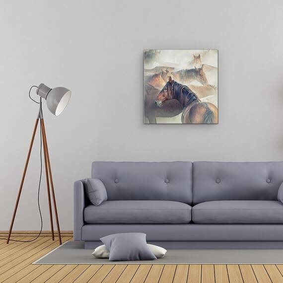 Tablou Canvas - Cai Obositi, Animale, Moale, Praf, Marime: 60 x 60 cm - 2- Roveli