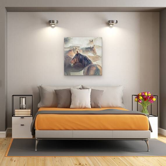 Tablou Canvas - Cai Obositi, Animale, Moale, Praf, Marime: 60 x 60 cm - 3- Roveli
