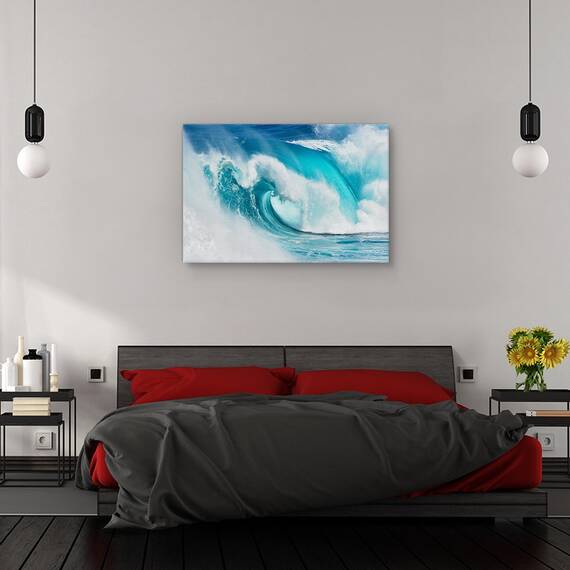 Tablou canvas - Cand oceanul se transforma in foc albastru, Ocean, Insulele Canare, Spania, Marime: 40 x 60 cm - 3- Roveli