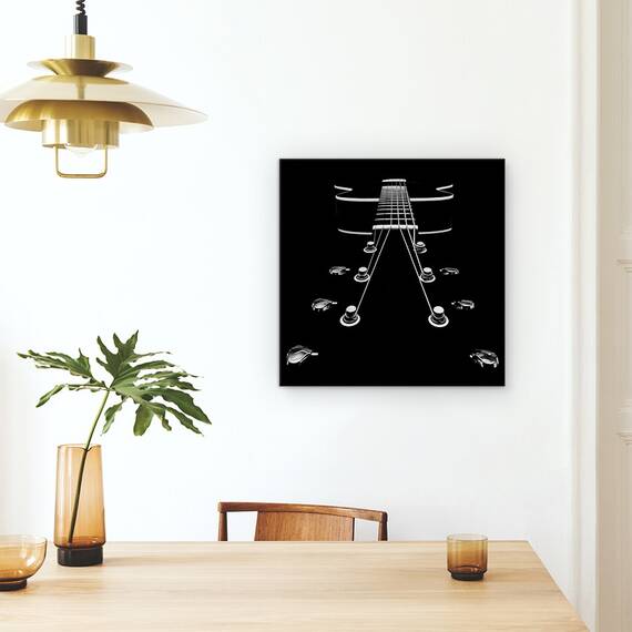 Tablou Canvas - Copilul Meu Nou, Chitara, Instrument, Contrast, Grafic, Marime: 60 x 60 cm - 4- Roveli
