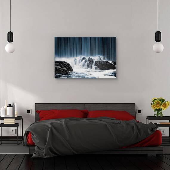 Tablou canvas - Cortina albastra, Peisaj, Cascada, Piatra, Marime: 40 x 60 cm - 3- Roveli