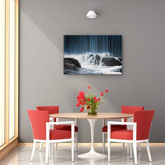 Tablou canvas - Cortina albastra, Peisaj, Cascada, Piatra, Marime: 40 x 60 cm - 4- Roveli