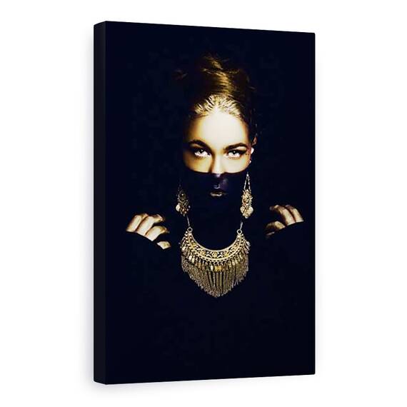 Tablou Canvas - Coyolxauhqui, Portret, Model, Femeie, Fata, Intuneric, Marime: 60 x 90 cm - - Roveli