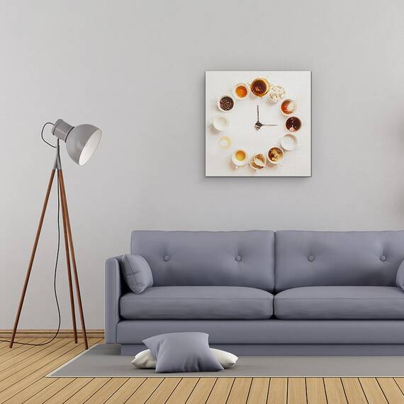 Tablou Canvas - Este Intotdeauna Timp De Cafea, Alb, Natura Moarta, Fierbinte, Marime: 60 x 60 cm - 2- Roveli