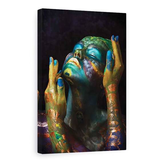 Tablou Canvas - Fish & Ulei, Peste, Ulei, Fata, Corp, Verde, Marime: 60 x 90 cm - - Roveli