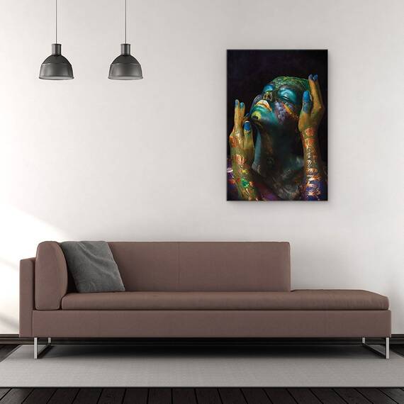 Tablou Canvas - Fish & Ulei, Peste, Ulei, Fata, Corp, Verde, Marime: 60 x 90 cm - 2- Roveli