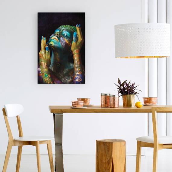 Tablou Canvas - Fish & Ulei, Peste, Ulei, Fata, Corp, Verde, Marime: 60 x 90 cm - 4- Roveli